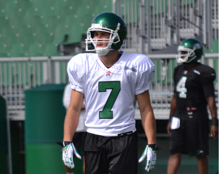 The Saskatchewan Roughriders released images of Weston Dressler practicing with the team today