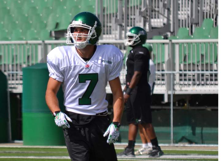 The Saskatchewan Roughriders released images of Weston Dressler practicing with the team today