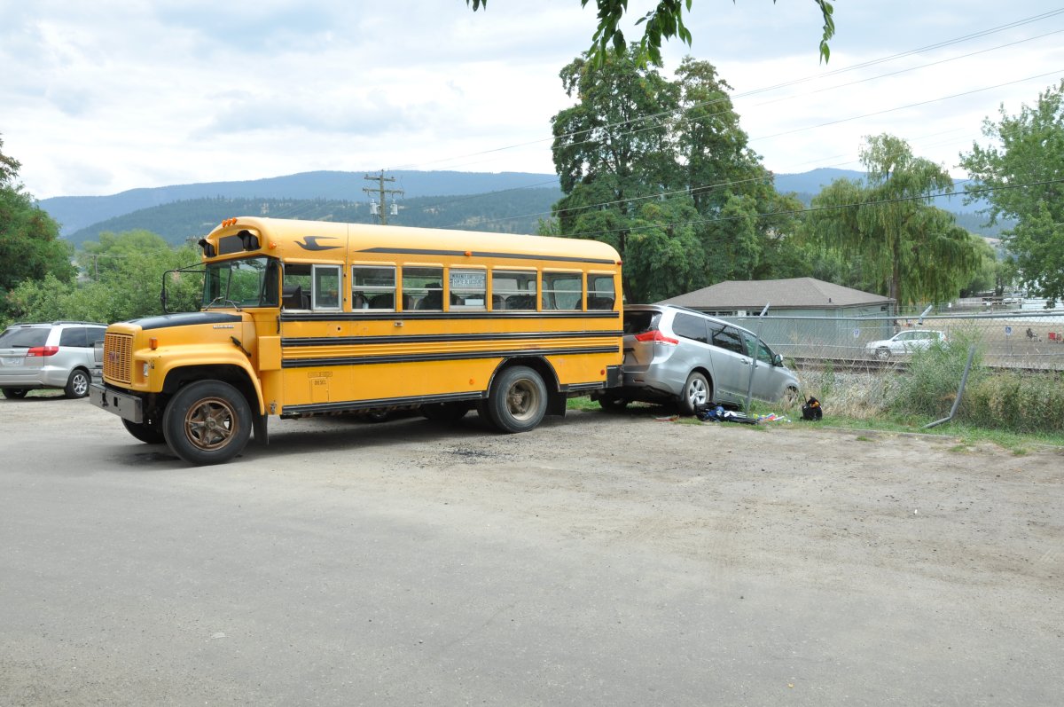 School bus loses brakes in Vernon parking lot - image