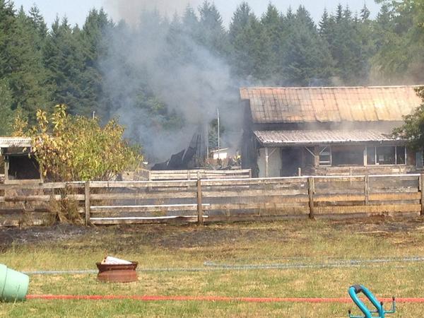 Fire on a rural property in Langley - image