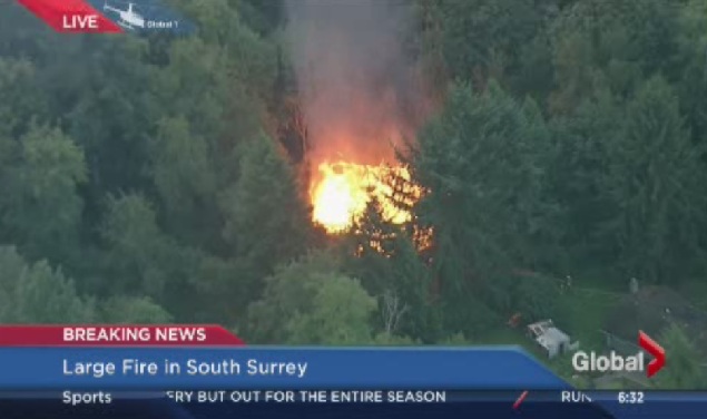 The blaze as of 6:30 a.m. Thursday.
