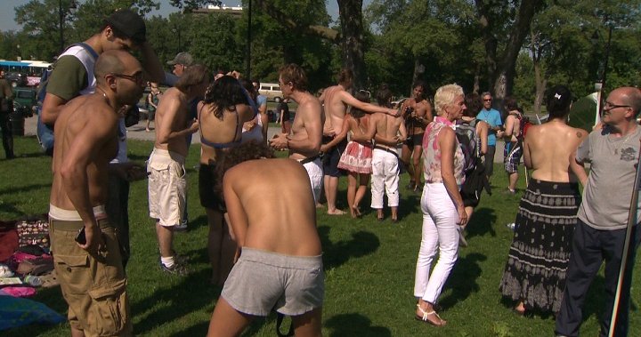 Montreal demonstrators go topless in fight for gender equality