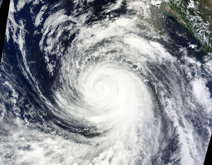 Hurricane Marie off the coast of Mexico.