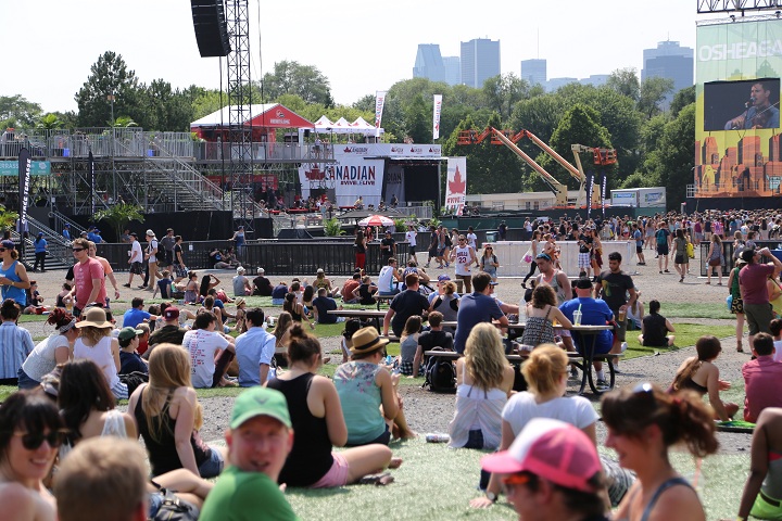 A glimpse of festival-goers at Osheaga in Montreal on Friday, August 1, 2014.