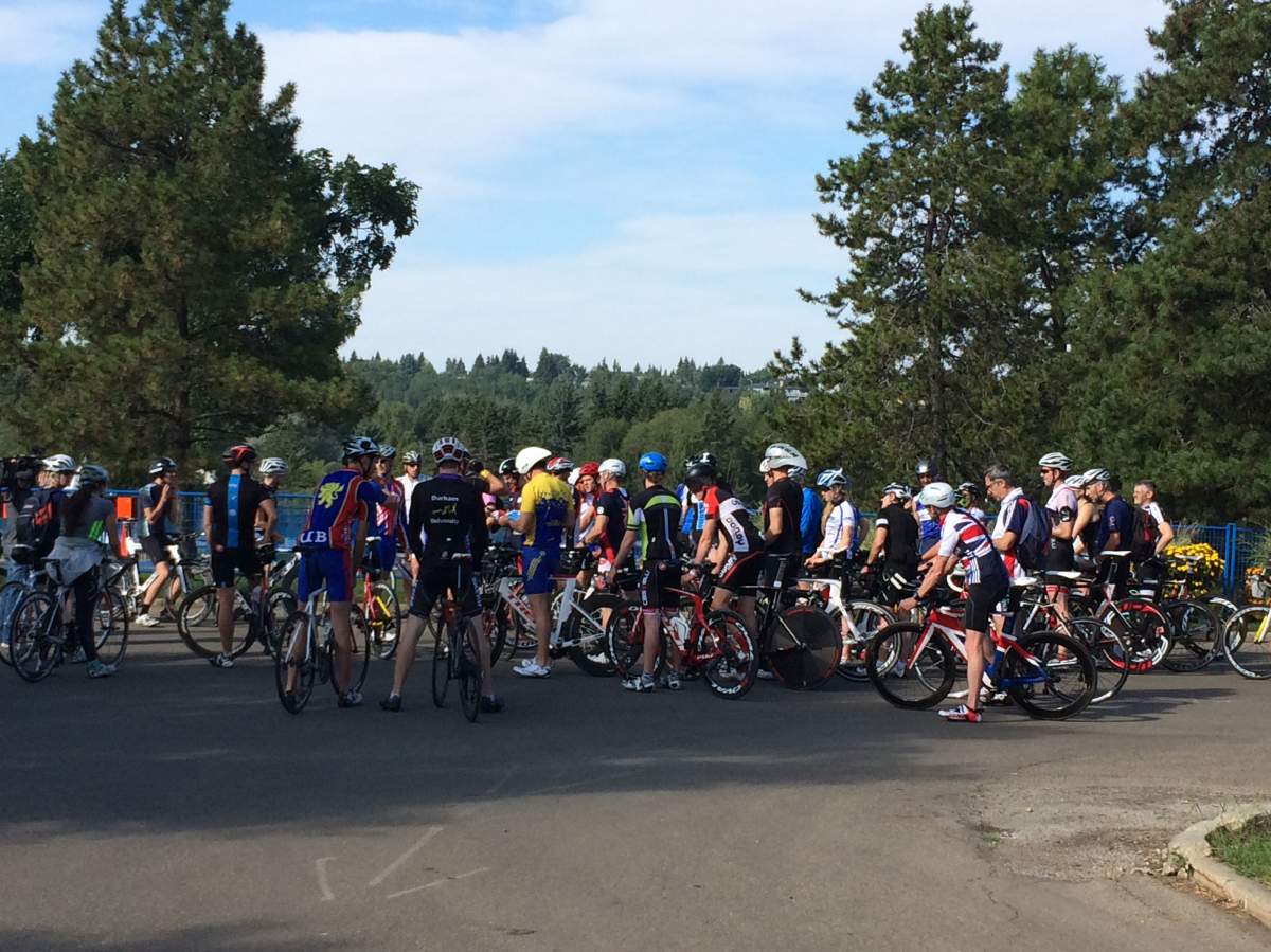 Athletes training at Hawrelak Park for the ITU World Triathlon Grand Final in Edmonton. August 26, 2014.