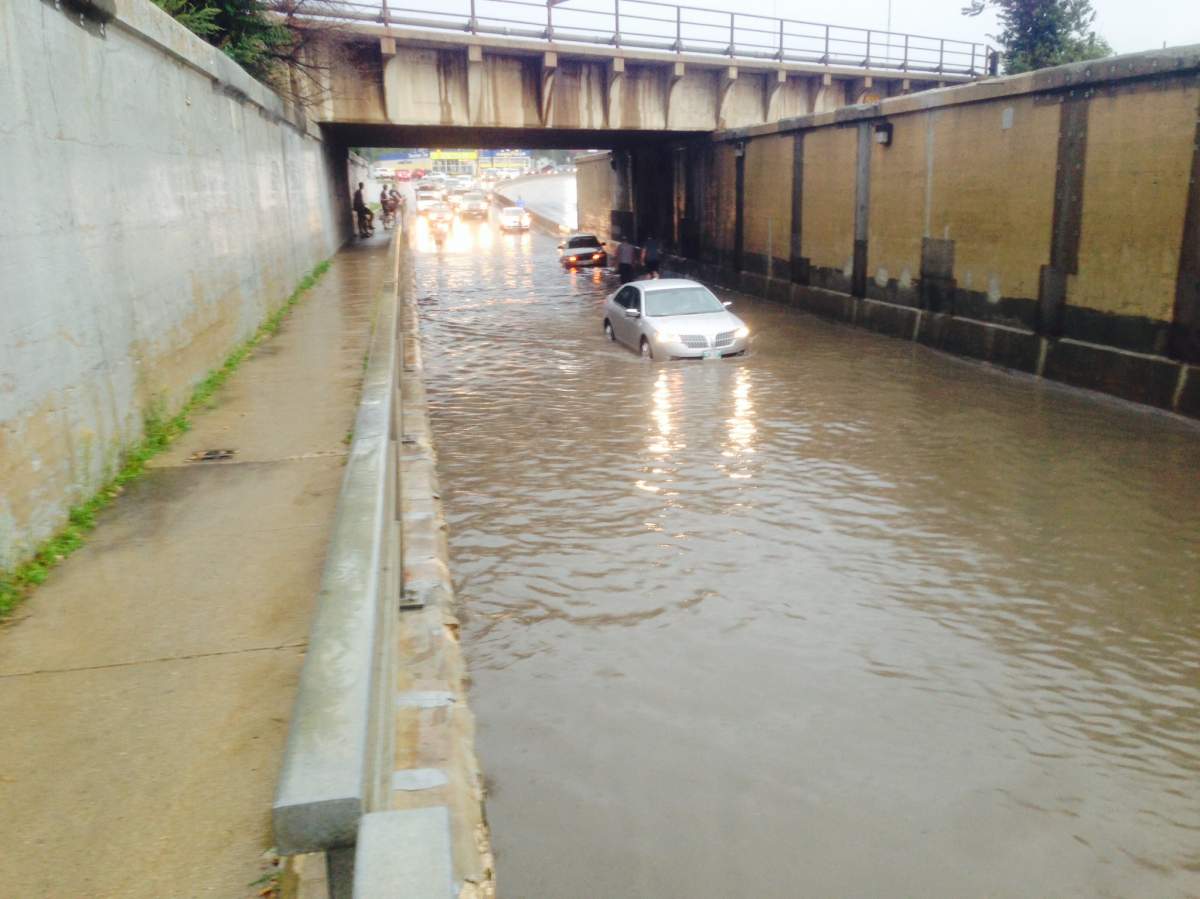 Rain flooded Winnipeg Thursday. It continued to fall through the weekend, with more than 70 millimetres falling on some Manitoba communities.