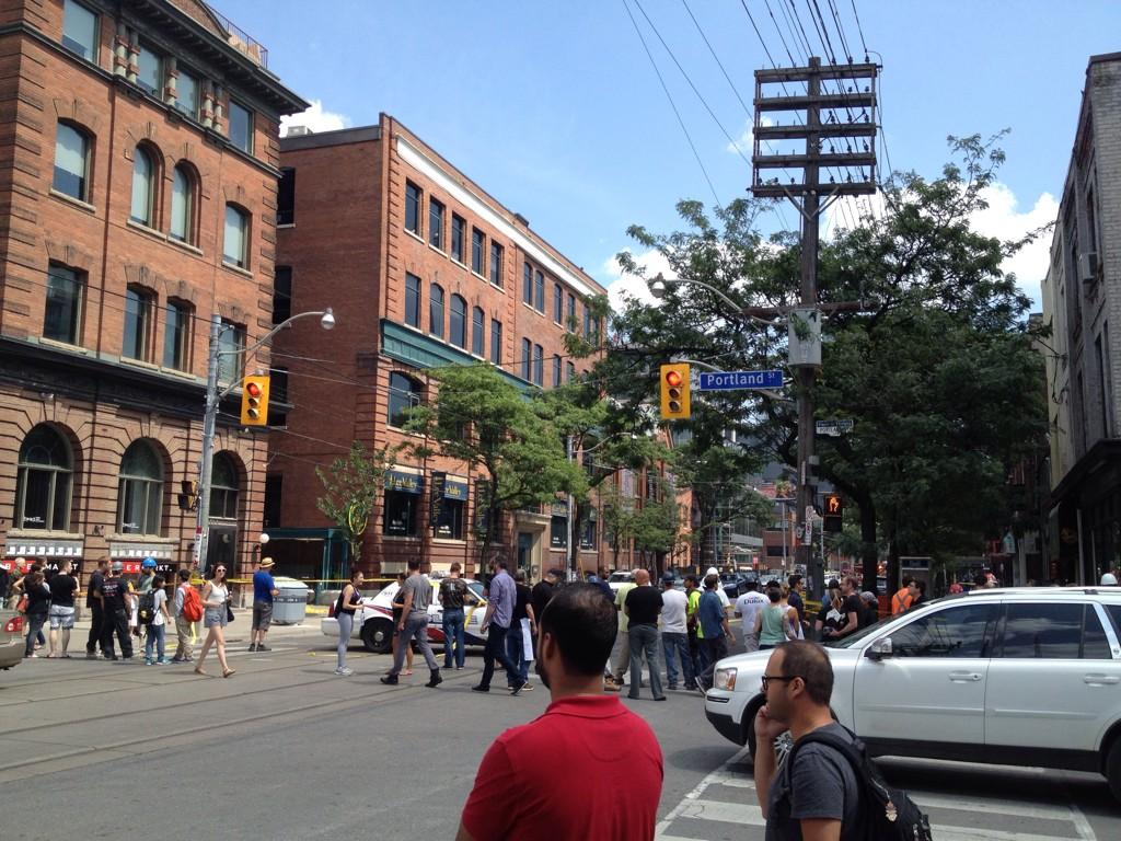 A twitter user uploaded this photo of the evacuation on King Street
