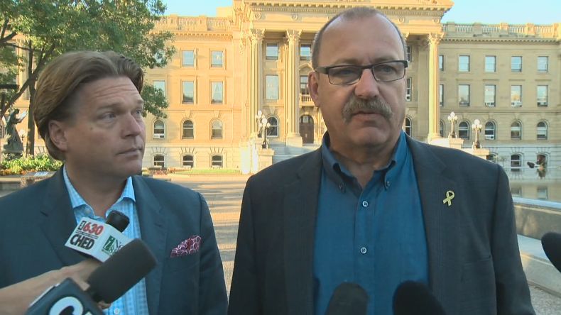 PC leadership candidates Thomas Lukaszuk and Ric McIver are calling on the party to hold a televised debate, Monday, August 11, 2014.