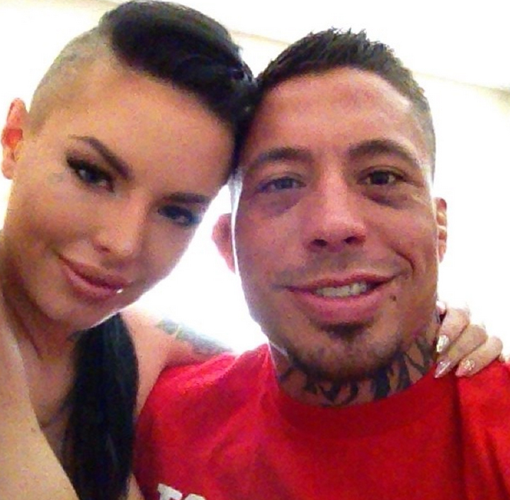 Christy Mack and Jon Koppenhaver (aka War Machine) in a photo posted to Koppenhaver's Instagram account.