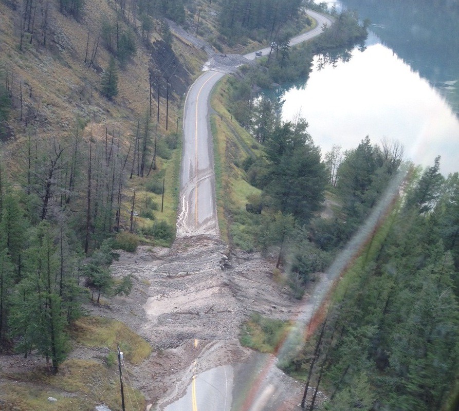 Mudslides around Pavillion Lake have closed a 35 kilometre stretch of Highway 99.