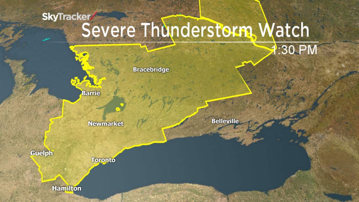 Severe thunderstorm watch issued for Toronto, southern Ontario ...