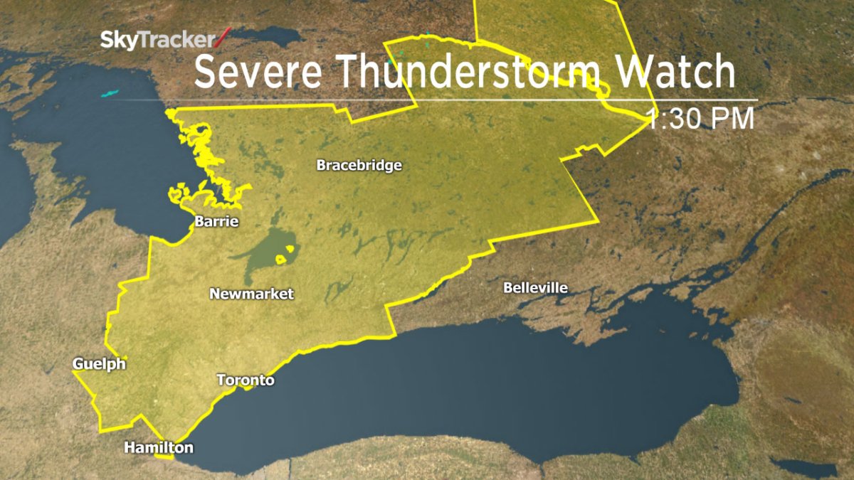 A severe thunderstorm watch has been issued across the GTA as well as other parts of southern Ontario.