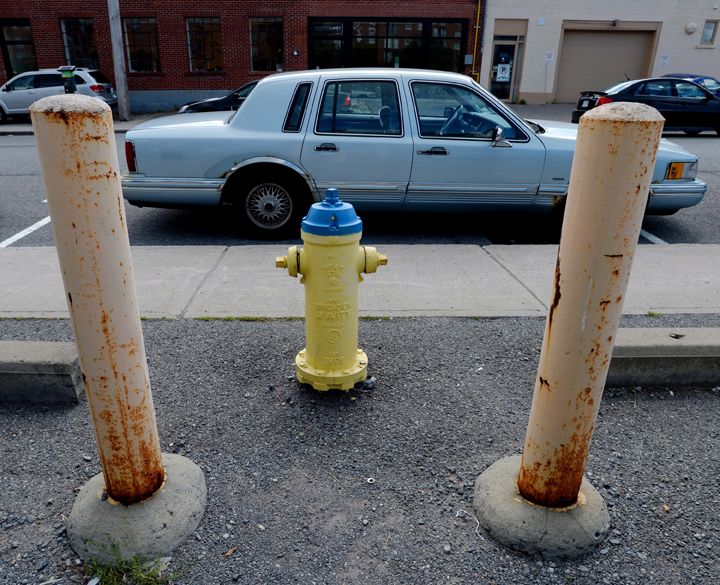 A car is illegally parked in front of the most lucrative fire hydrant in Ottawa on Thursday Aug 7, 2014.