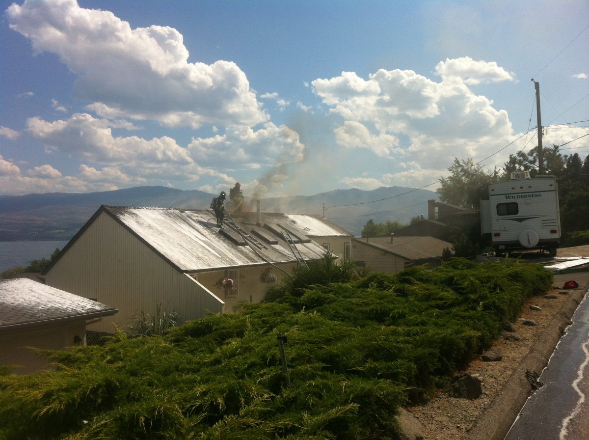 A home on Benedick Road was damaged by fire Friday afternoon in West Kelowna. 