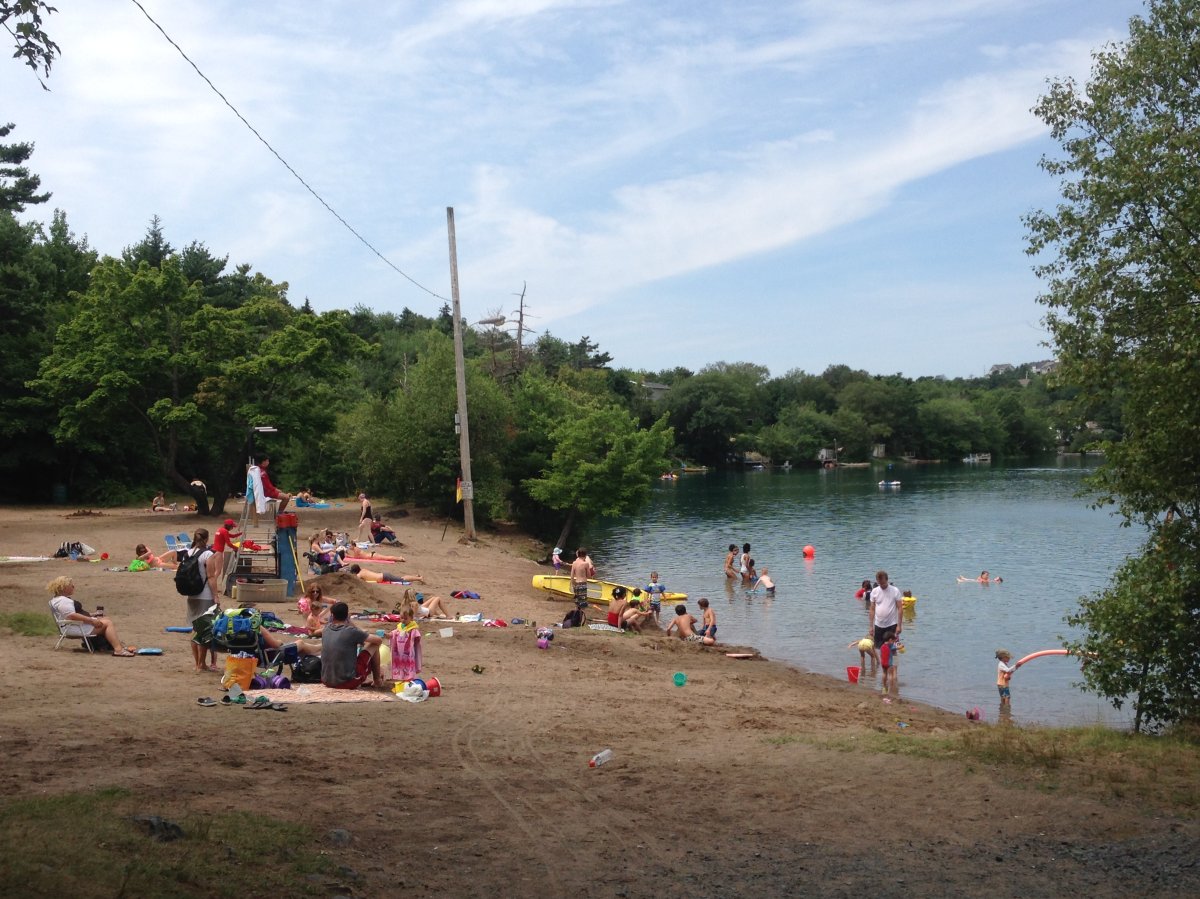 The beach at Chocolate Lake in the Halifax area is pictured in 2014.