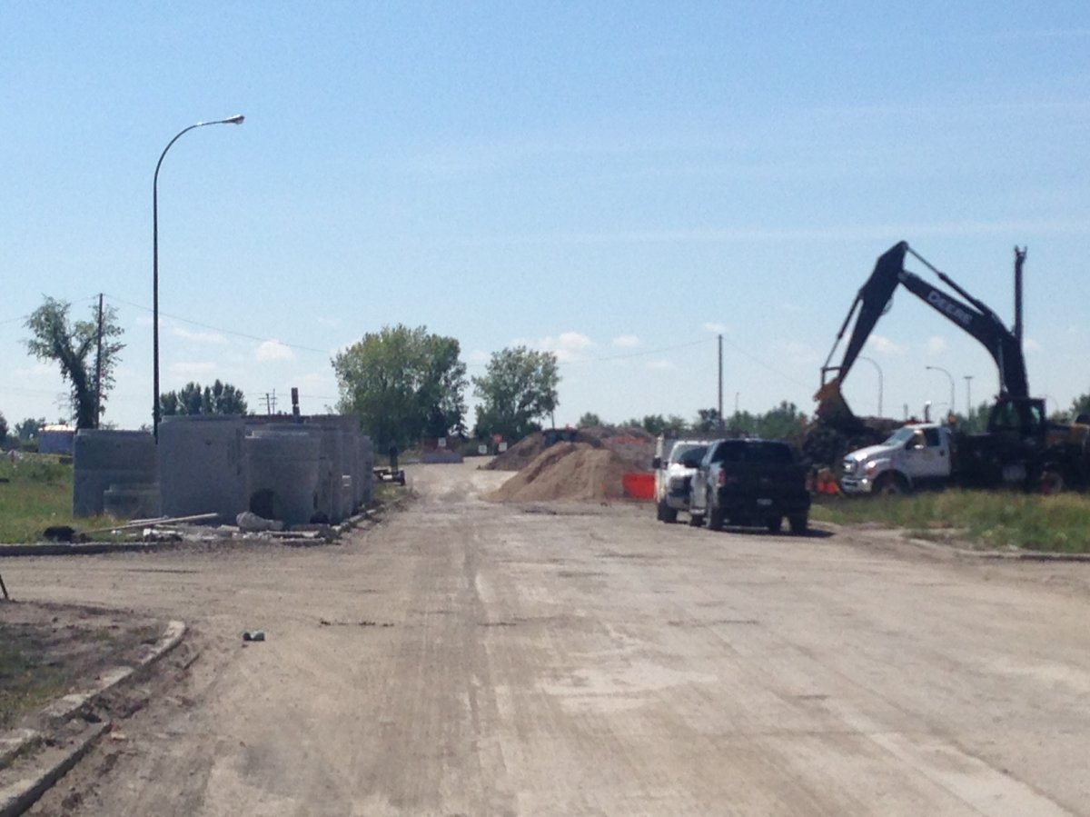 Work continues on the Plessis overpass in Transcona.