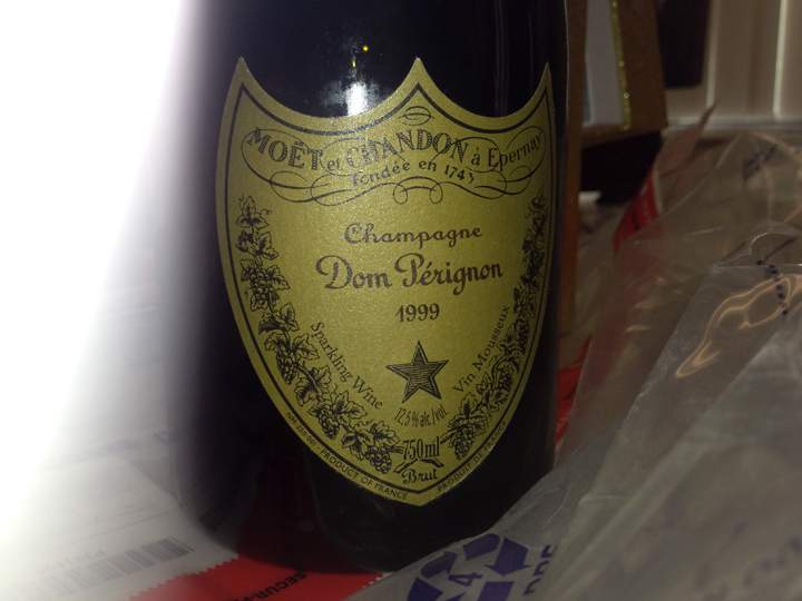 The bottle of Dom Perignon allegedly stolen by suspects in Project Yellowbird