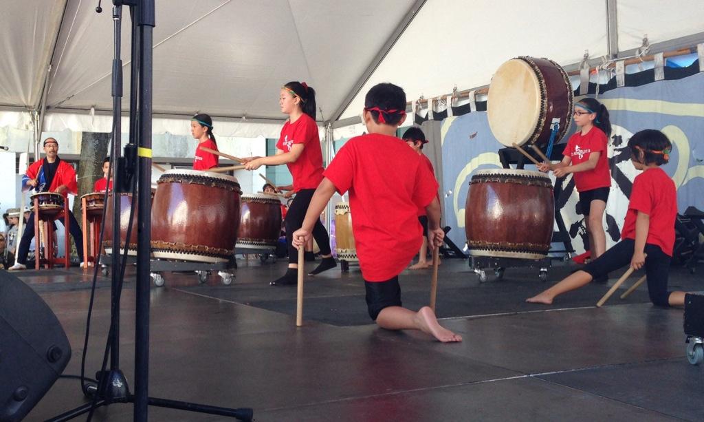 #ChibiTaiko, the 1st children's taiko ensemble in Canada, perform at #powellstreetfestival.