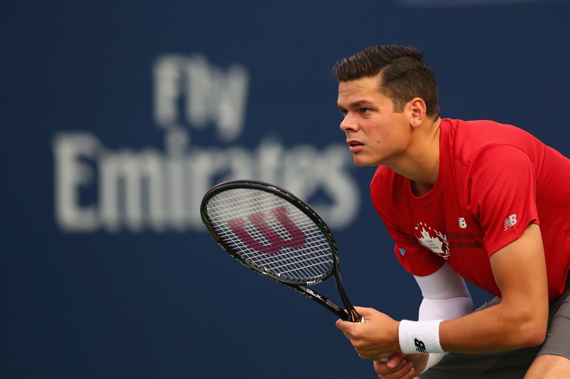 Milos Raonic of Canada dropped a 6-4, 6-7 (5), 6-3 decision to Spain's Feliciano Lopez before a surprised crowd at Rexall Centre. (Photo by Ronald Martinez/Getty Images).