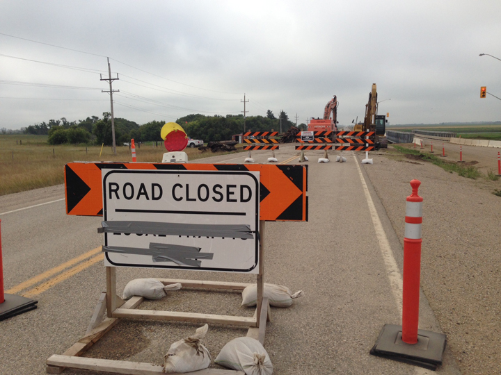 road closed rural municipality of Edward Manitoba flood rain damage
