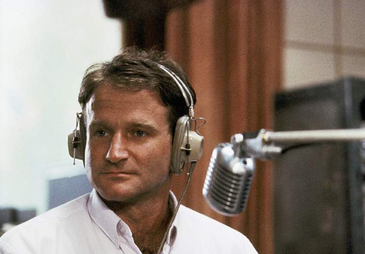 This 1987 file photo released by Touchstone Pictures shows actor Robin Williams in character as disc-jockey Adrian Cronauer in “Good Morning Vietnam.”
