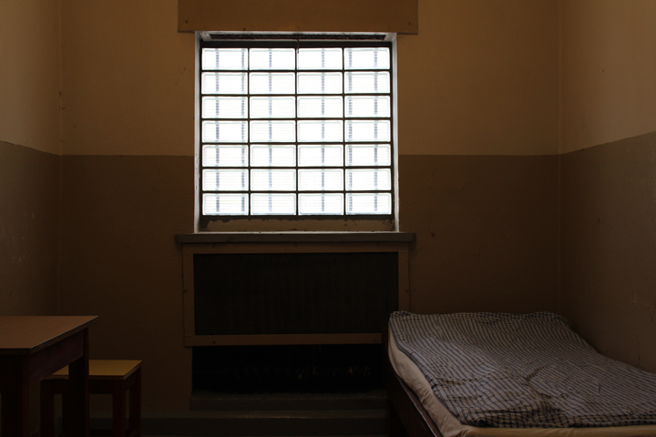 Inside a cell at Hohenschönhausen, in the newer building built by the Stasi.