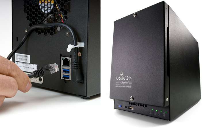 The ioSafe 214 plugs into your modem to become your own cloud storage.