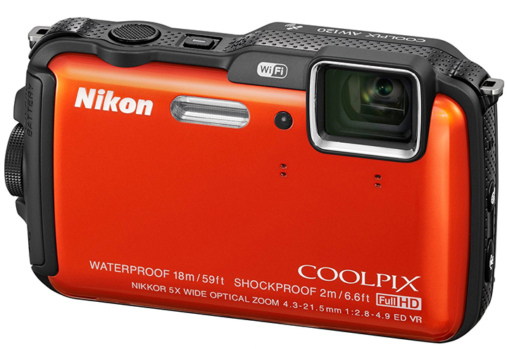 The Nikon Coolpix AW120 shoots great colour and  has GPS and WiFi.