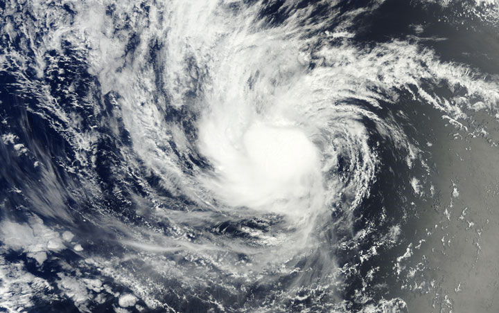 Tropical Storm Karina on Aug. 17, 2014 taken from NASA's Terra satellite.