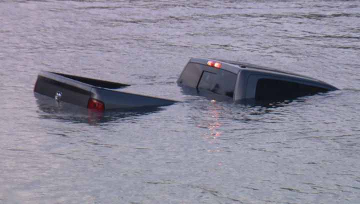 Close call for family after truck slips into the South Saskatchewan River at the boat launch in Saskatoon.