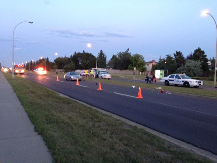 fatal pedestrian collision west Edmonton
