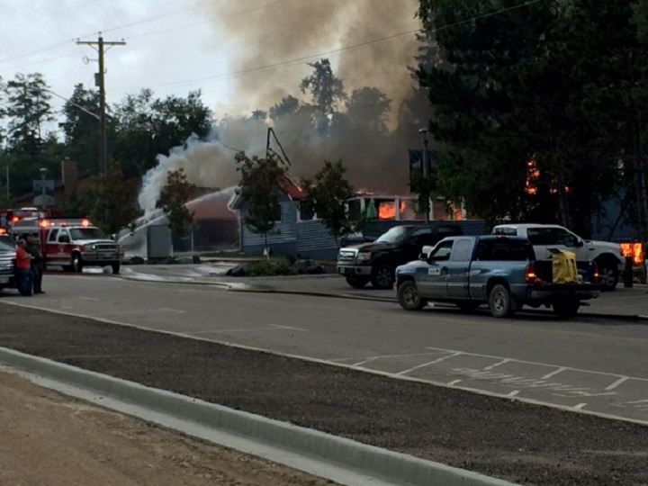 West Hawk Inn appears all but destroyed during fire on Friday, August 29, 2014