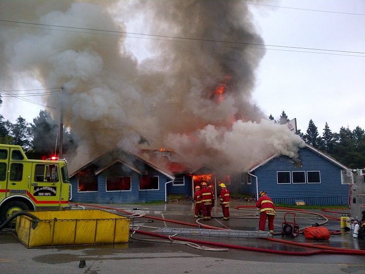 Fire at West Hawk Lake Inn on Friday, August 29, 2014.