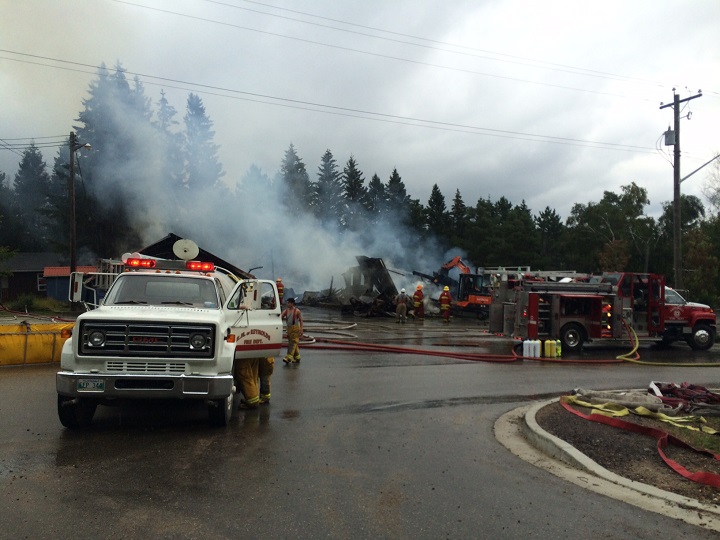 West Hawk Inn destroyed by fire, Friday, August 29, 2014.