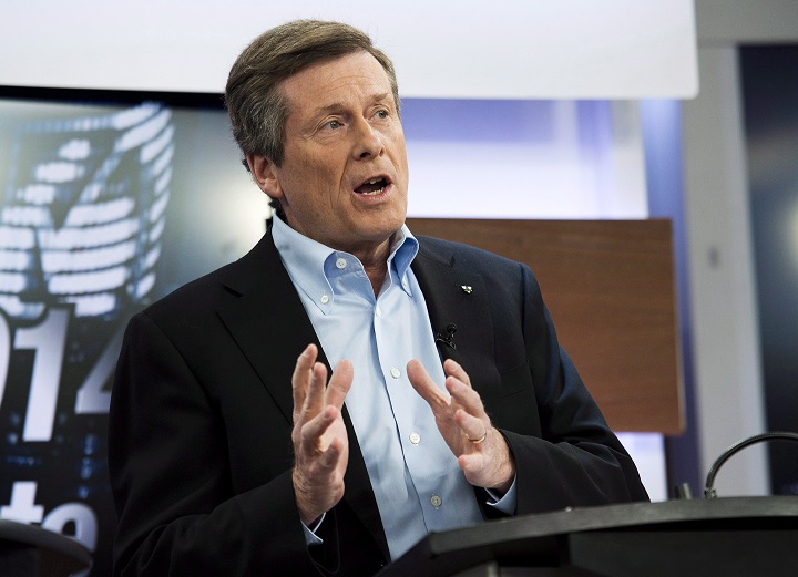 John Tory takes part in the first debate for the Toronto mayoral race in Toronto on Wednesday, March 26, 2014. 
