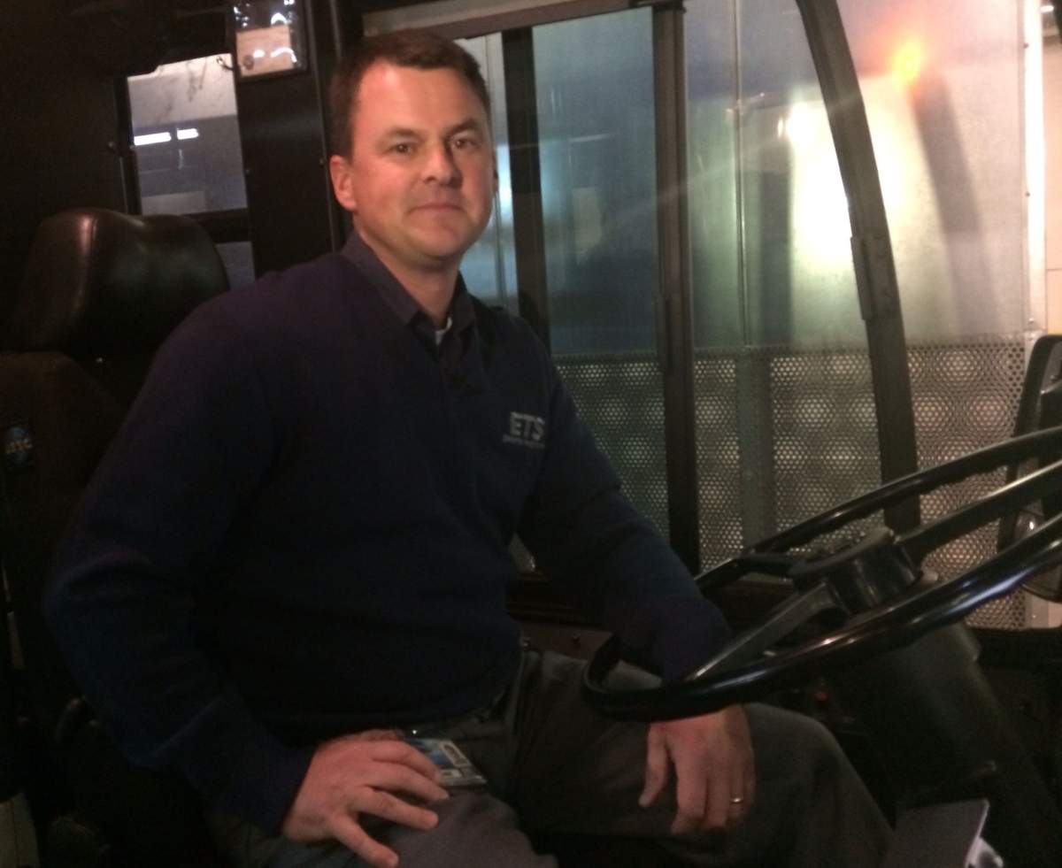 Brent Downie, the ETS operator who rerouted the bus to take Bill Elias to the hospital.