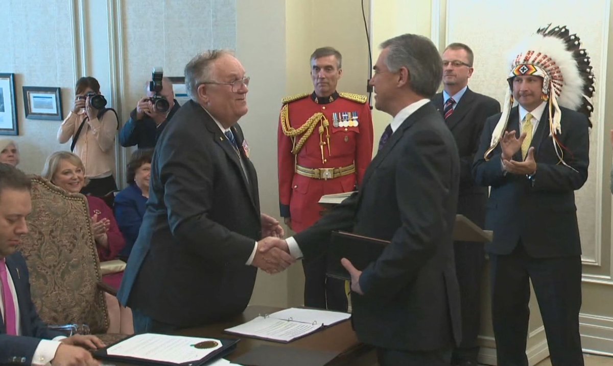 Jim Prentice is sworn in as Alberta's 16th premier. September 15, 2014.