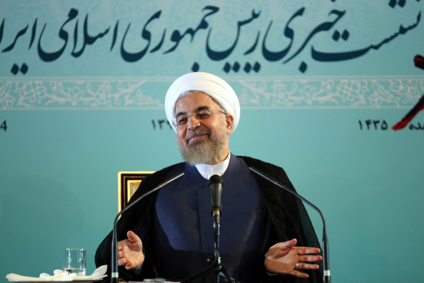 President of Iran Hassan Rouhani holds a press conference and speaks to native and foreign media during the press conference in Tehran, Iran on 30 August, 2014. 