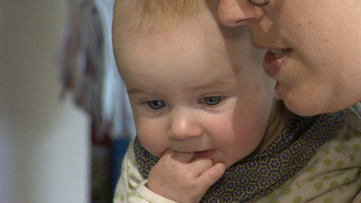 Mom Claire said five month old Polly will soon be teething.