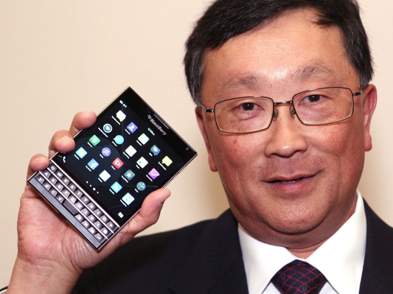BlackBerry Chief Executive John Chen with Passport.
