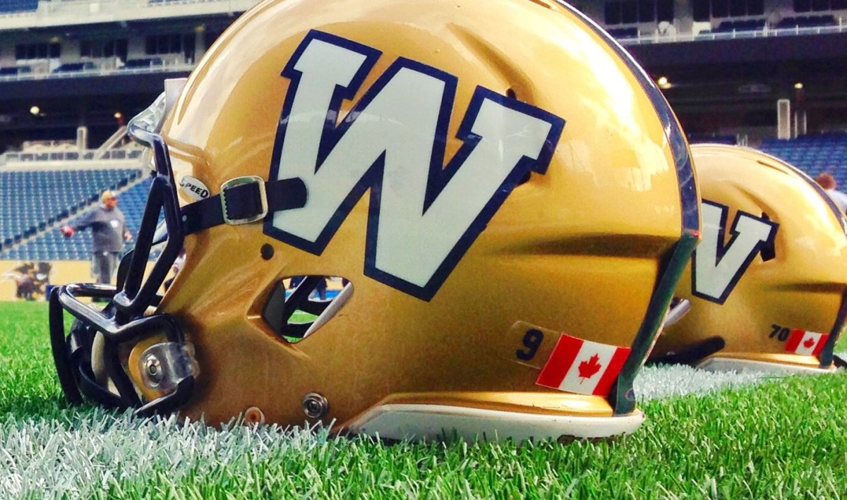 A Winnipeg Blue Bombers helmet is seen in this file photo.