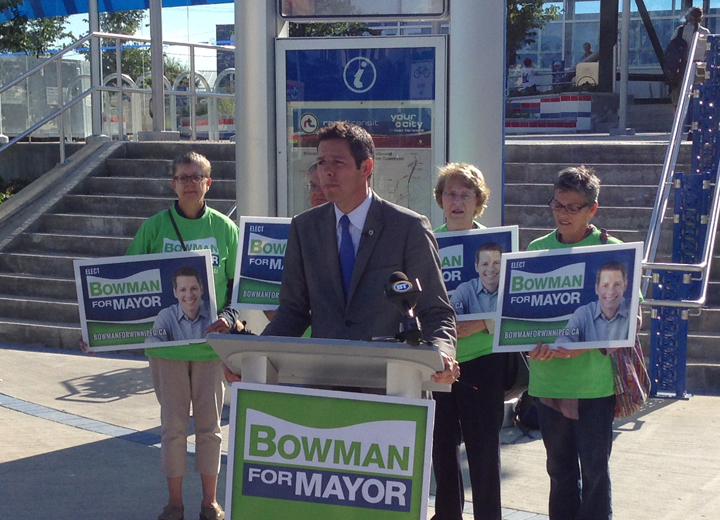 Brian Bowman Winnipeg election 2014 mayor rapid transit