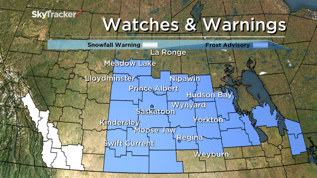 Frost advisories have been issued most of central and southern Saskatchewan including Saskatoon and Regina.