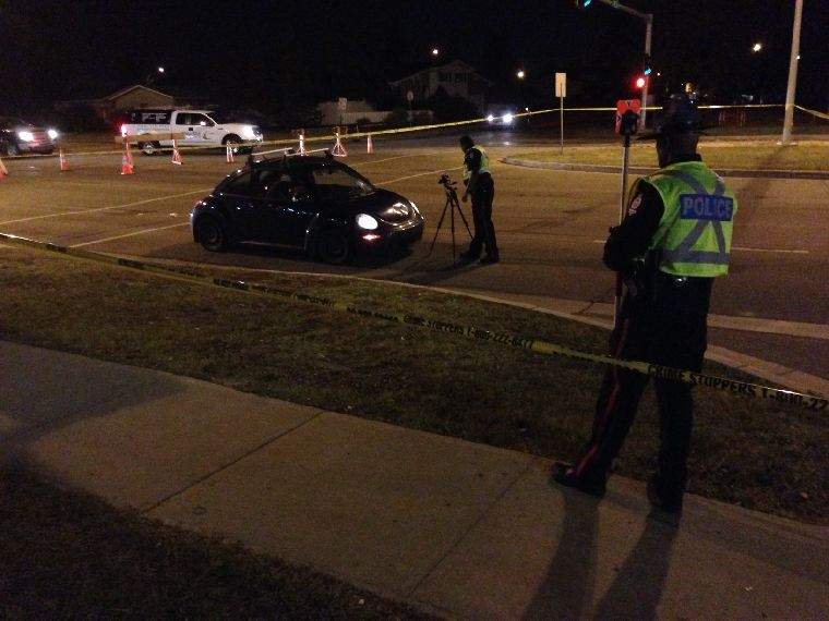 Aftermath of a pedestrian crash at 38 Street and 137 Avenue September 15, 2014.