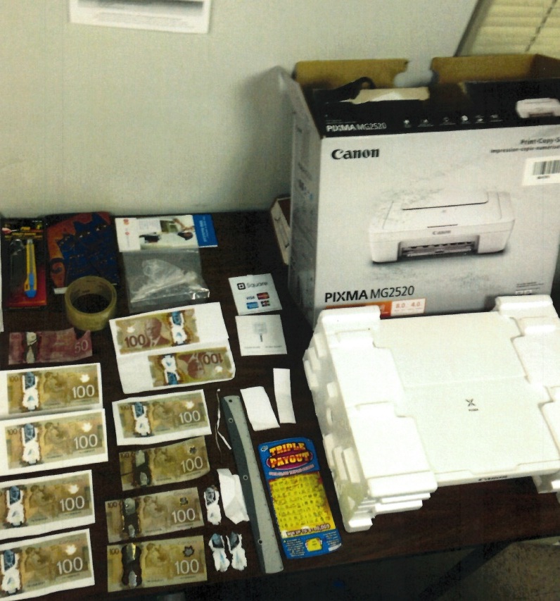 Counterfeiting supplies seized from Surrey man, photo courtesy of Lower Mainland Transit Police.