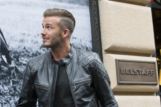 David Beckham appears at the Beckham for Belstaff collection during Fashion Week, Sept. 9, 2014, in New York.