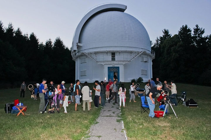 Volunteers gather at the David Dunlap Observatory in Richmond Hill