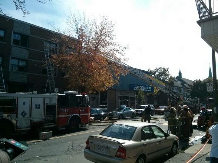 Firefighters on the scene.