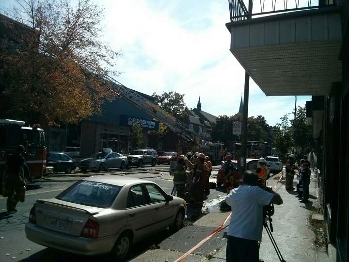 Firefighters on the scene.