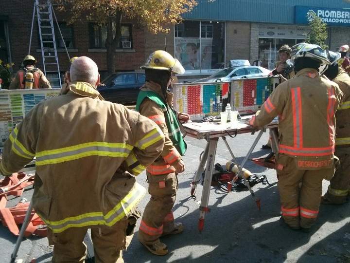 Firefighters on the scene.